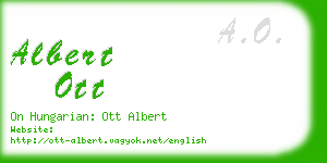 albert ott business card